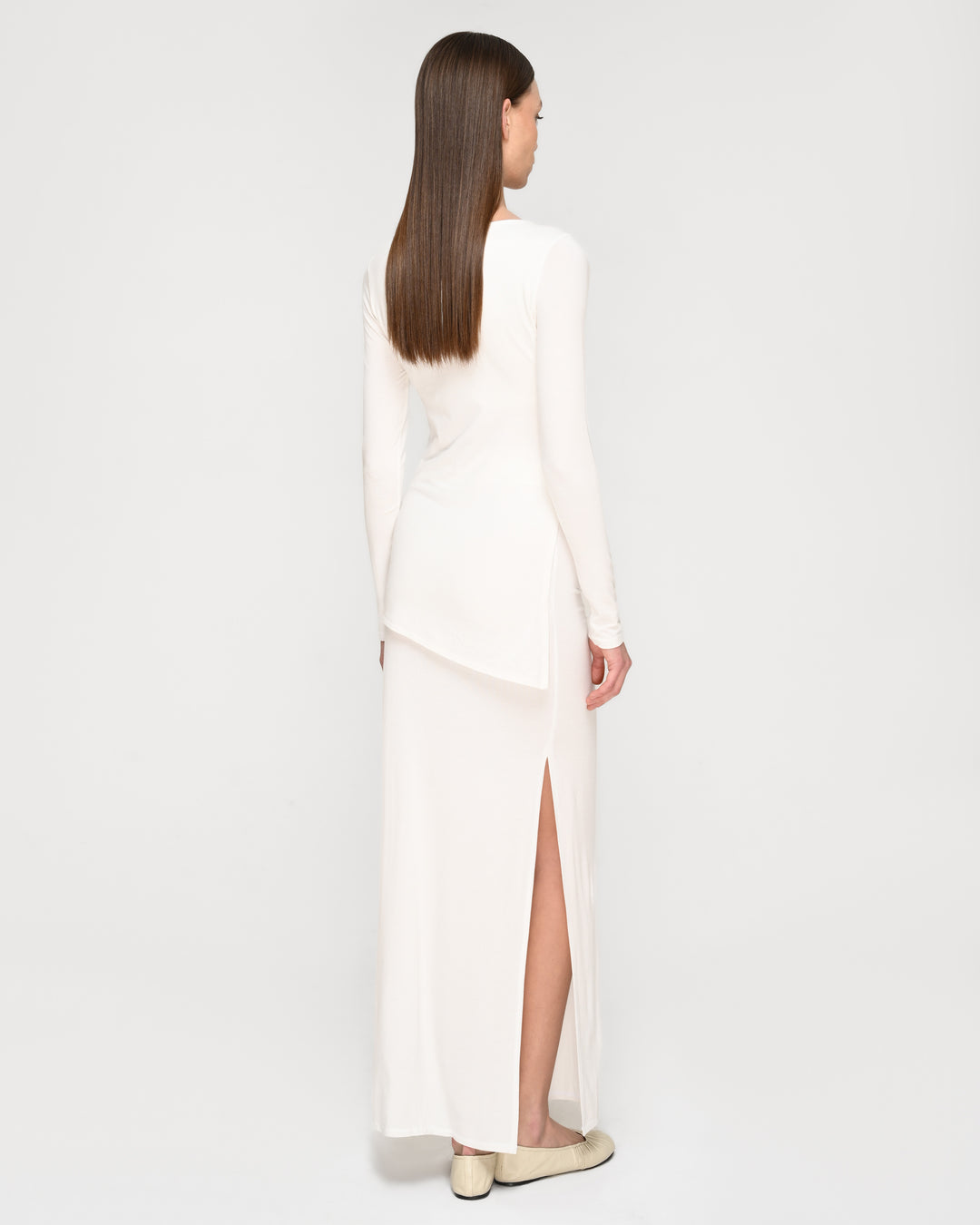 Collagen Side-Slit Long-Sleeve Top