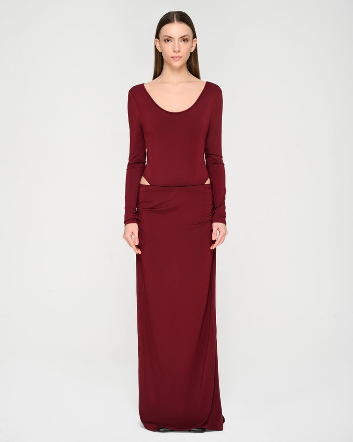 Double-Strap Waist Maxi Skirt