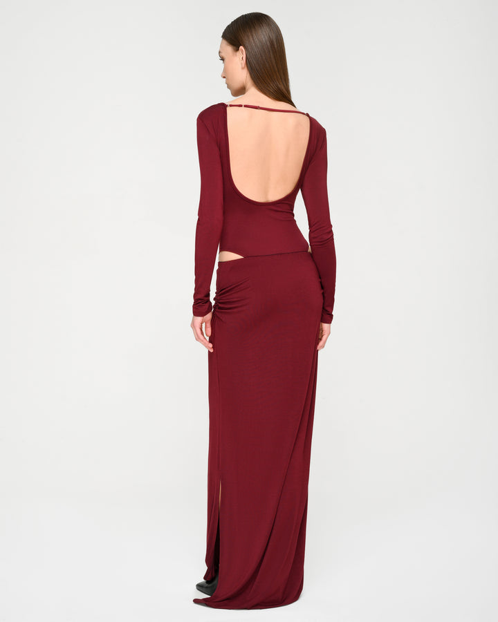 Double-Strap Waist Maxi Skirt