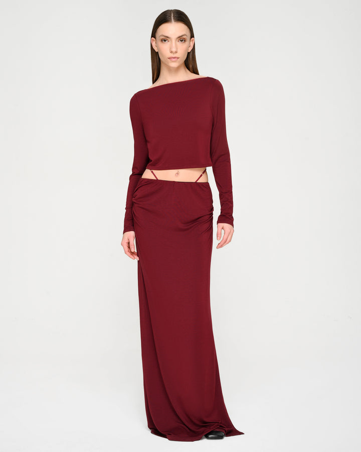 Double-Strap Waist Maxi Skirt