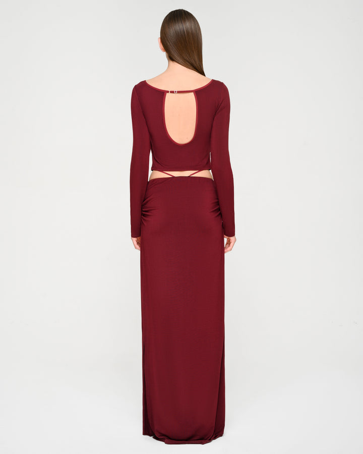 Double-Strap Waist Maxi Skirt