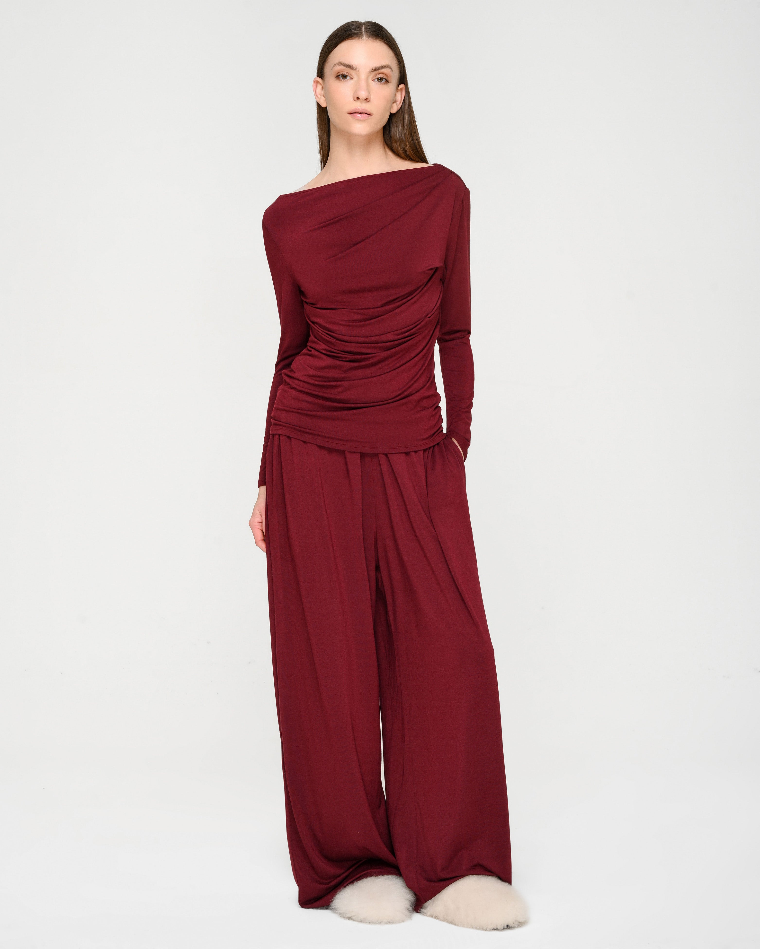 Collagen Asymmetrical Draped Top – determ;