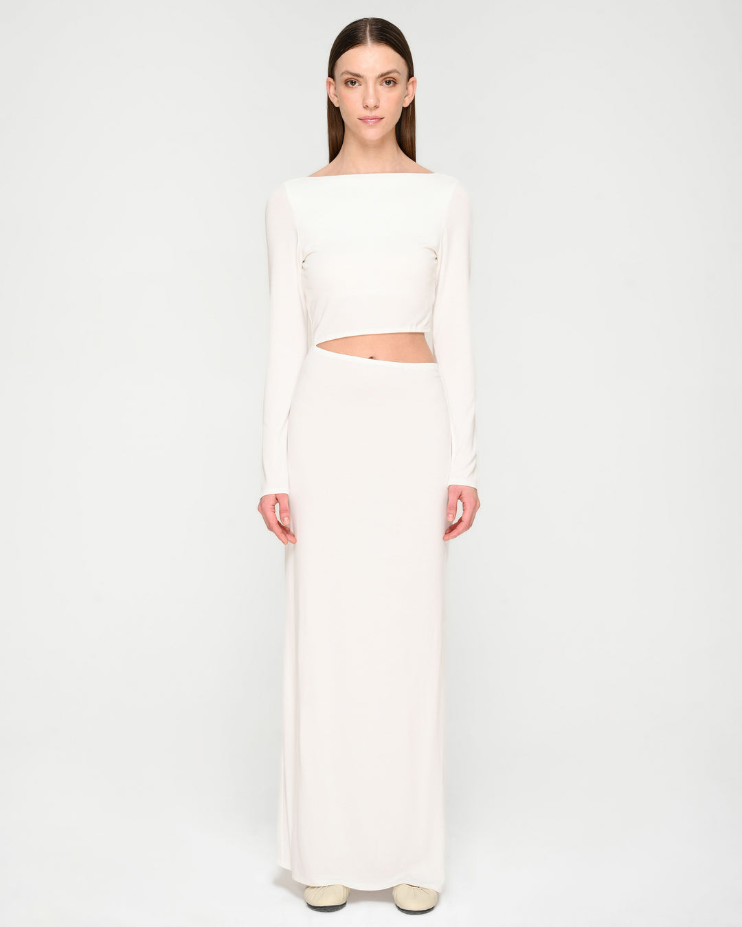 Piping Detail Open-Back Dress