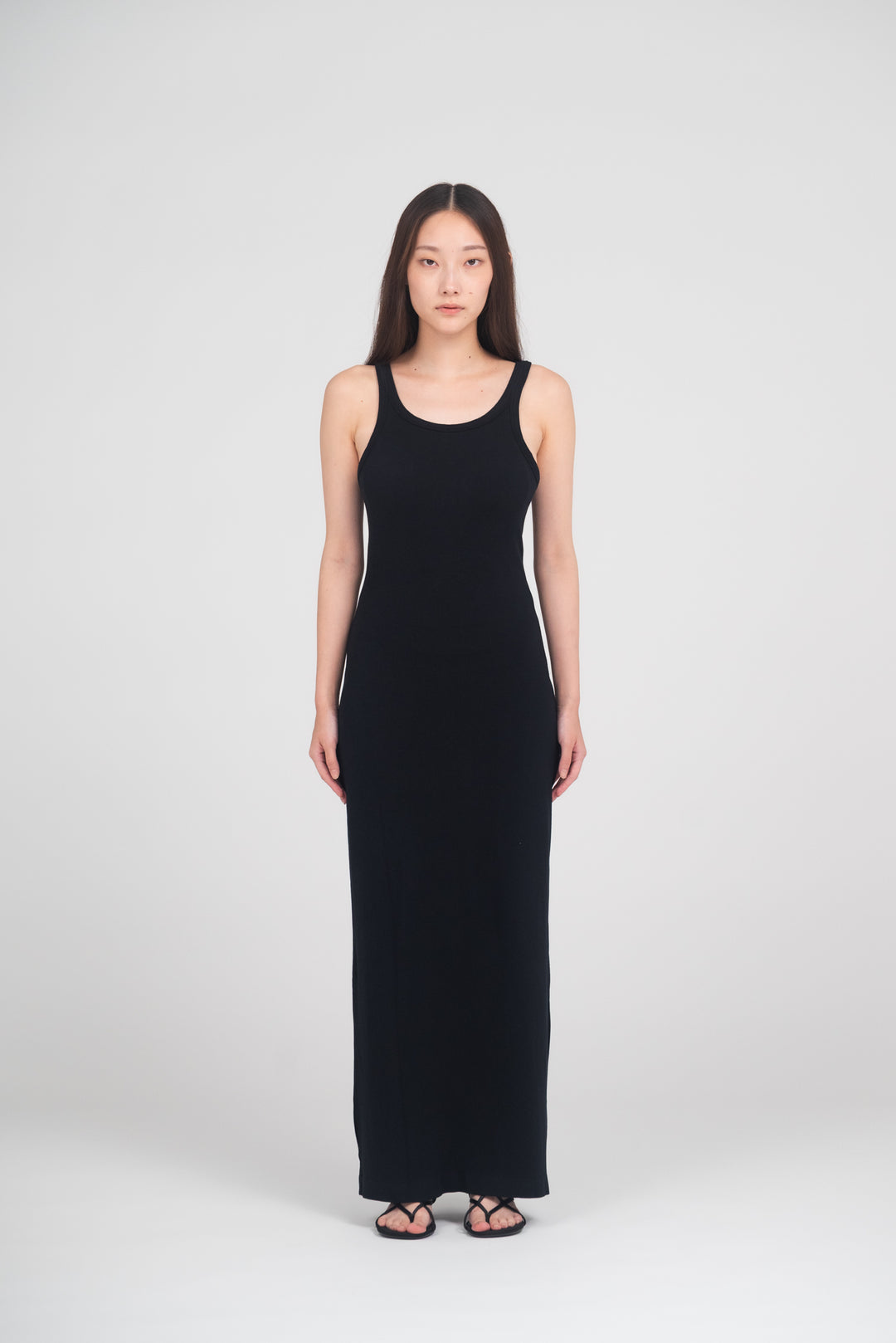 Collagen Ribbed Open-Back Tank Dress