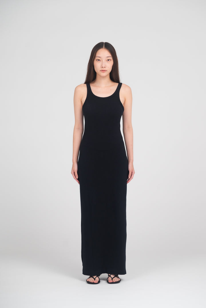 Collagen Ribbed Open-Back Tank Dress