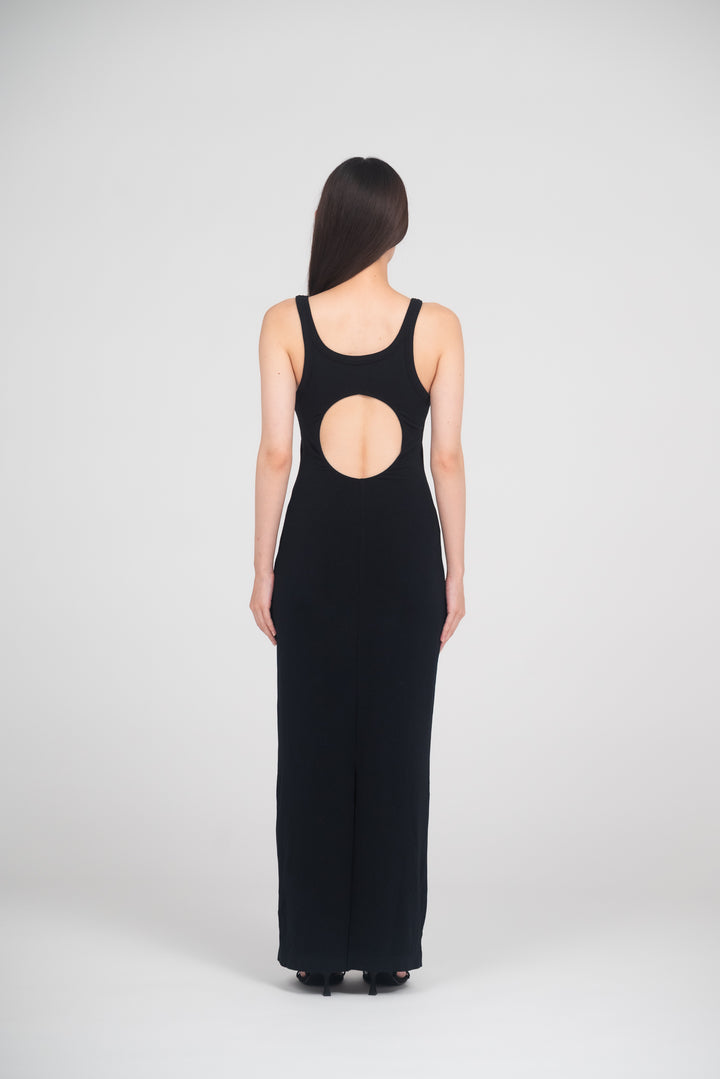 Collagen Ribbed Open-Back Tank Dress