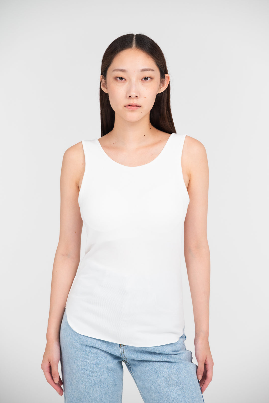 Collagen Ribbed Scoop-Neck Tank Top
