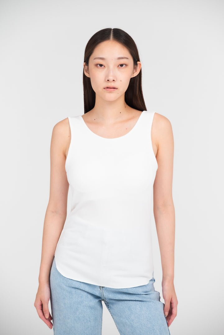 Collagen Ribbed Scoop-Neck Tank Top