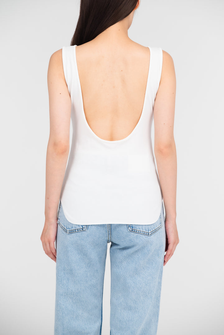 Collagen Ribbed Scoop-Neck Tank Top