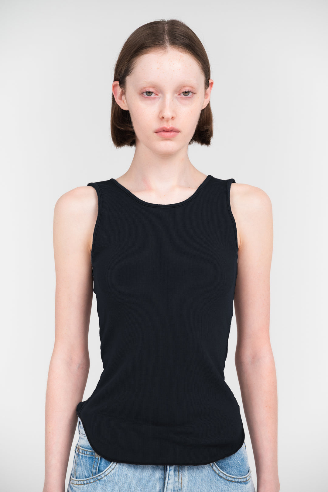 Collagen Ribbed Scoop-Neck Tank Top