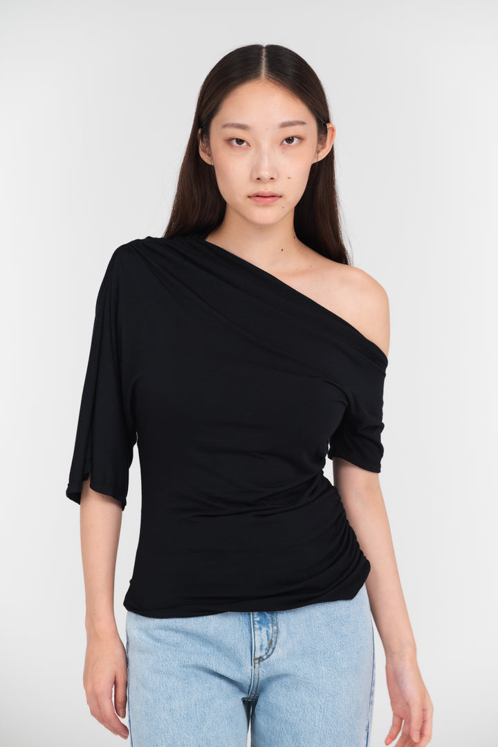 Collagen Off-Shoulder Draped Top