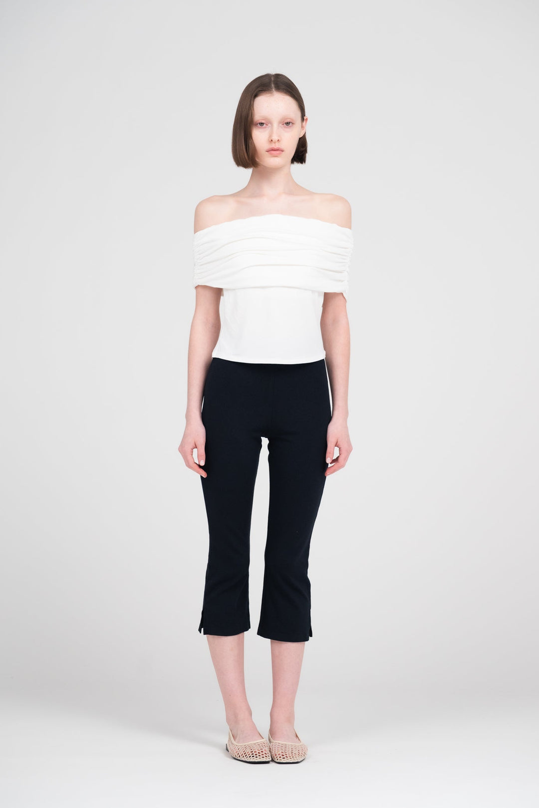 Collagen Gathered Off-Shoulder Top