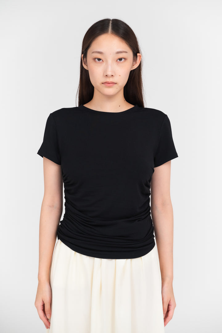 Collagen Side Gathered T-shirt