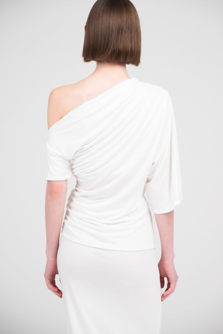 Collagen Off-Shoulder Draped Top