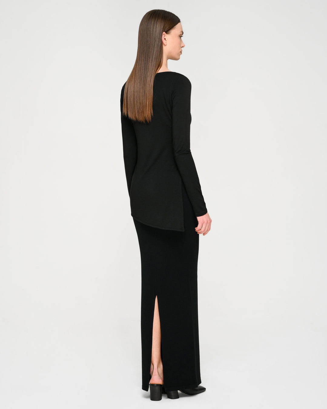 Collagen Side-Slit Long-Sleeve Top