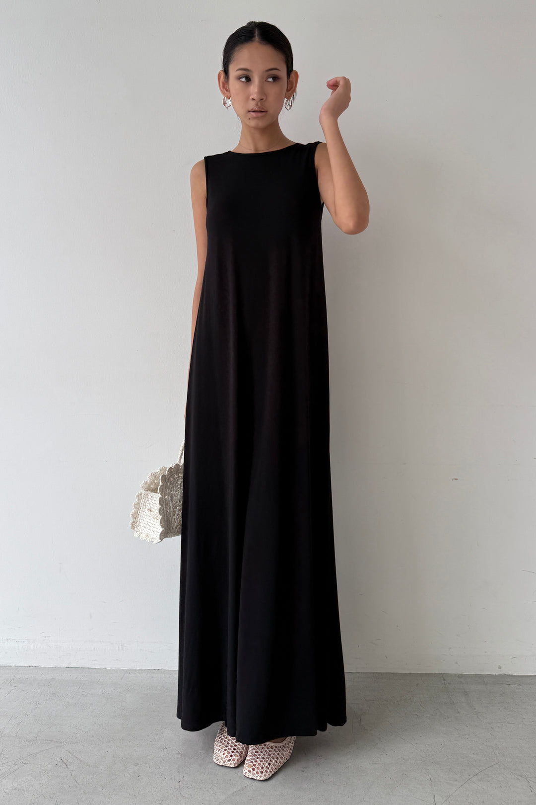 Collagen V-Back Flared Dress