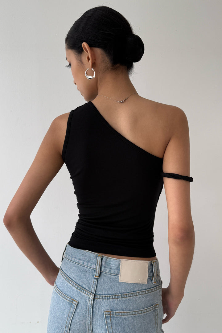 Collagen One Shoulder Rope Tank Top
