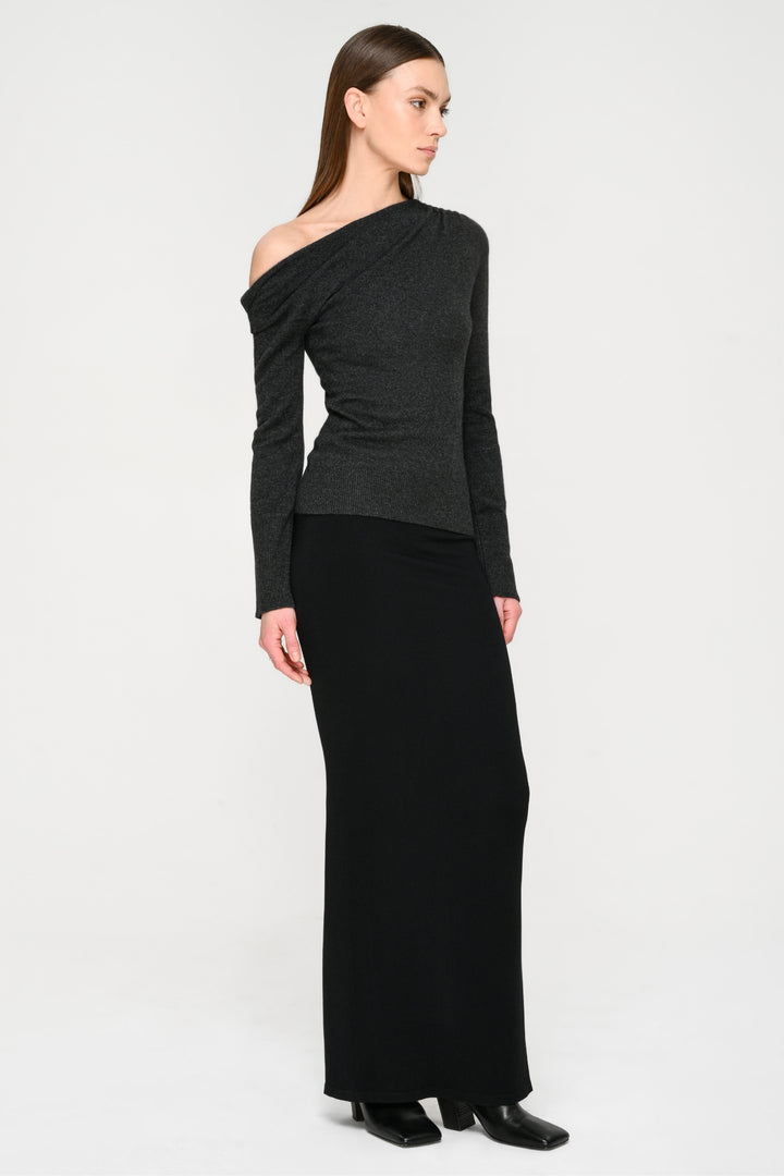 Collagen Ribbed Maxi Skirt