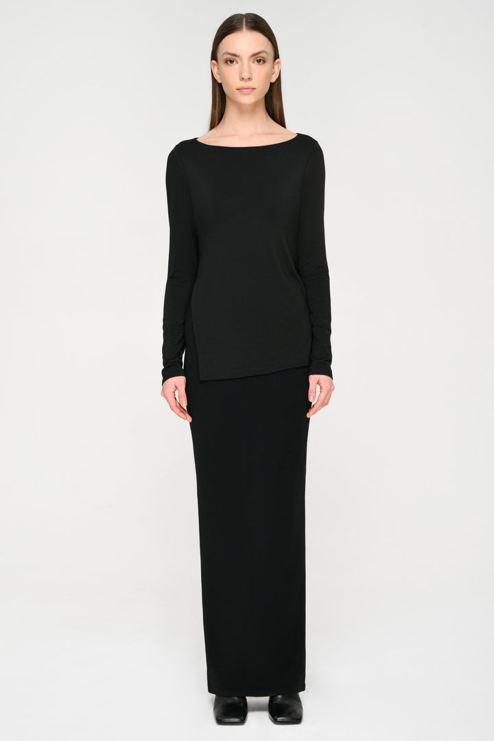 Collagen Ribbed Maxi Skirt