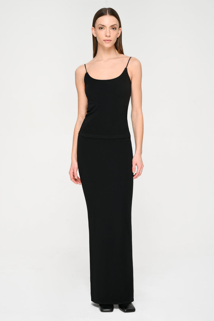 Collagen Ribbed Maxi Skirt