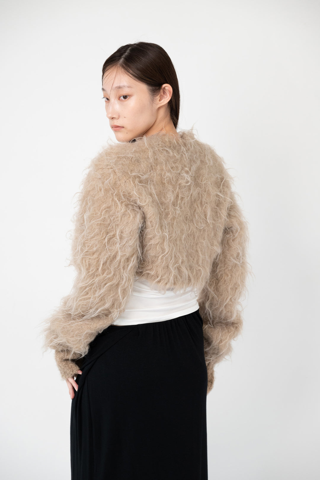 Cropped Shaggy Cardigan