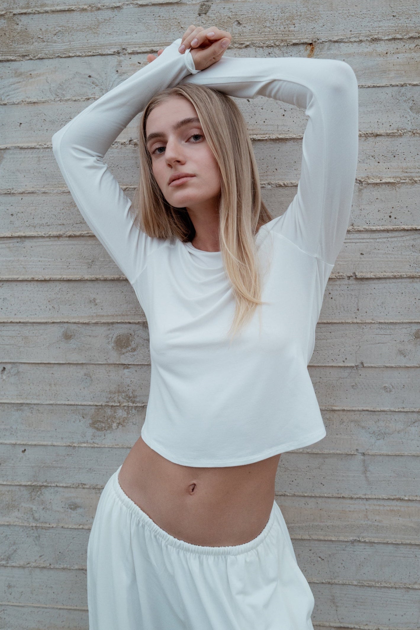 トップス determ; collagen satin open back blouse determ; collagen satin open back blouse