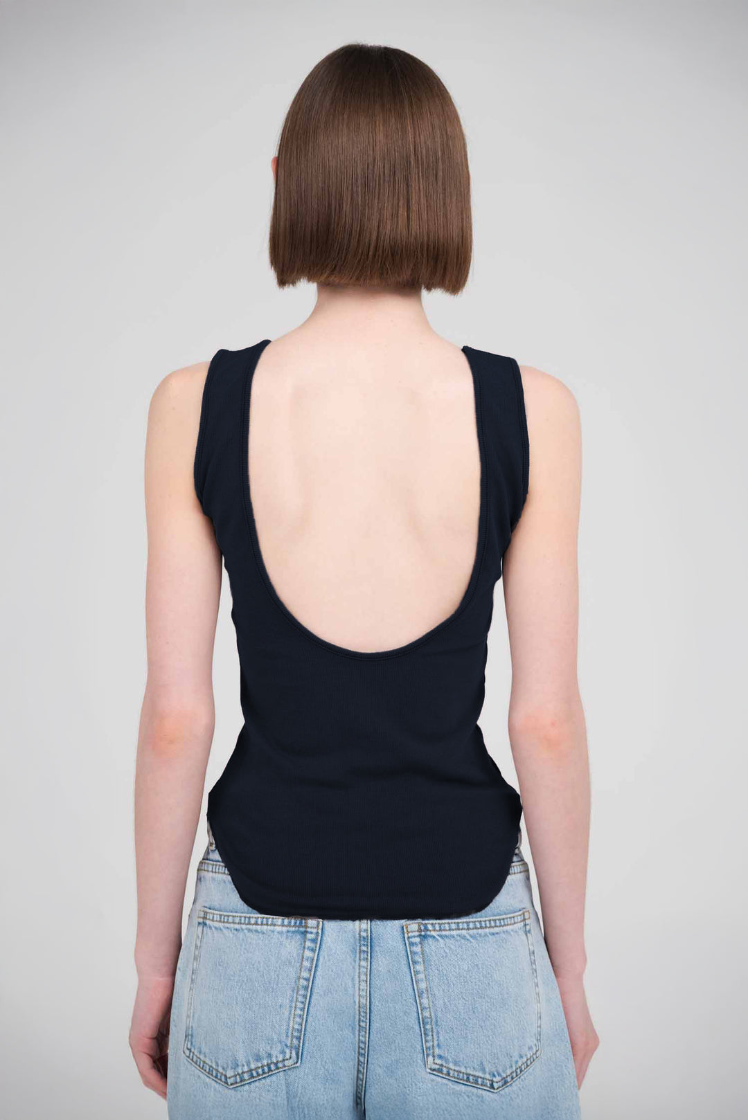 Collagen Ribbed Scoop-Neck Tank Top