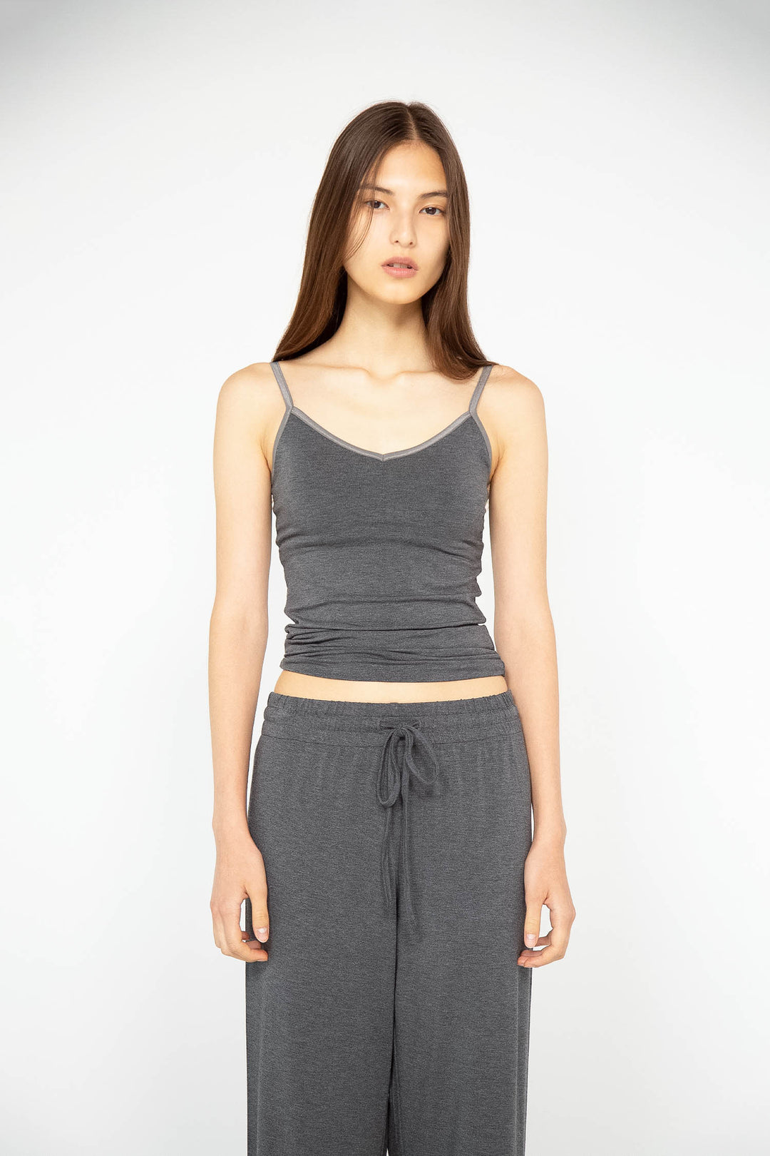 Woman modeling grey Collagen Cami 2