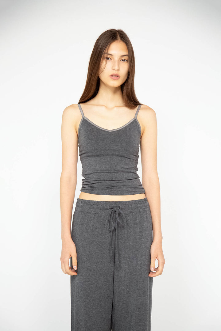 Woman modeling grey Collagen Cami 2